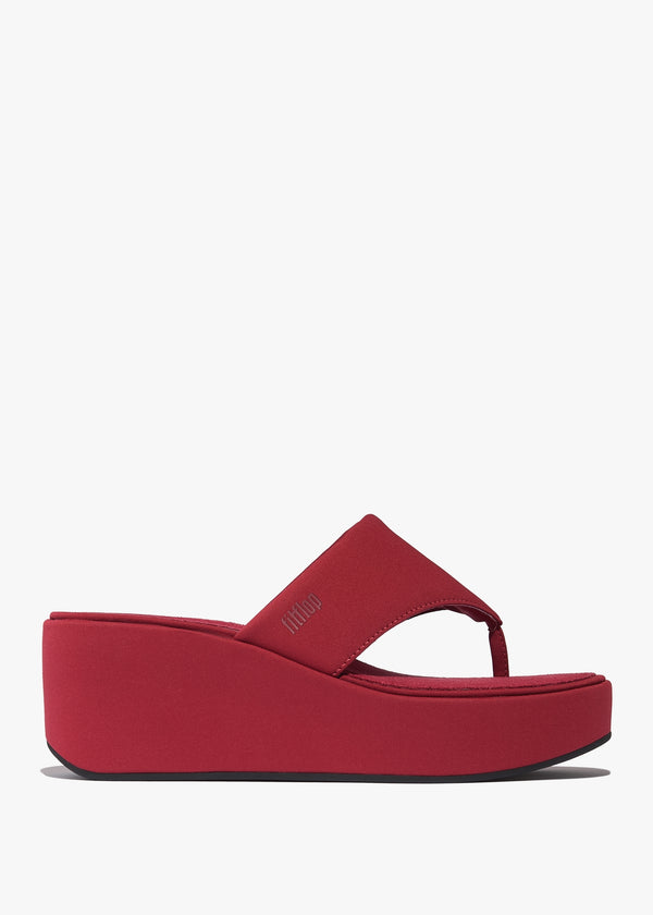 Platform Burnt Berry Toe Post Wedge Sandals