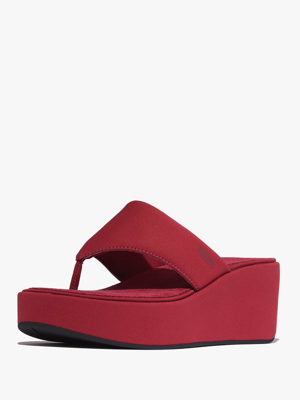 Platform Burnt Berry Toe Post Wedge Sandals