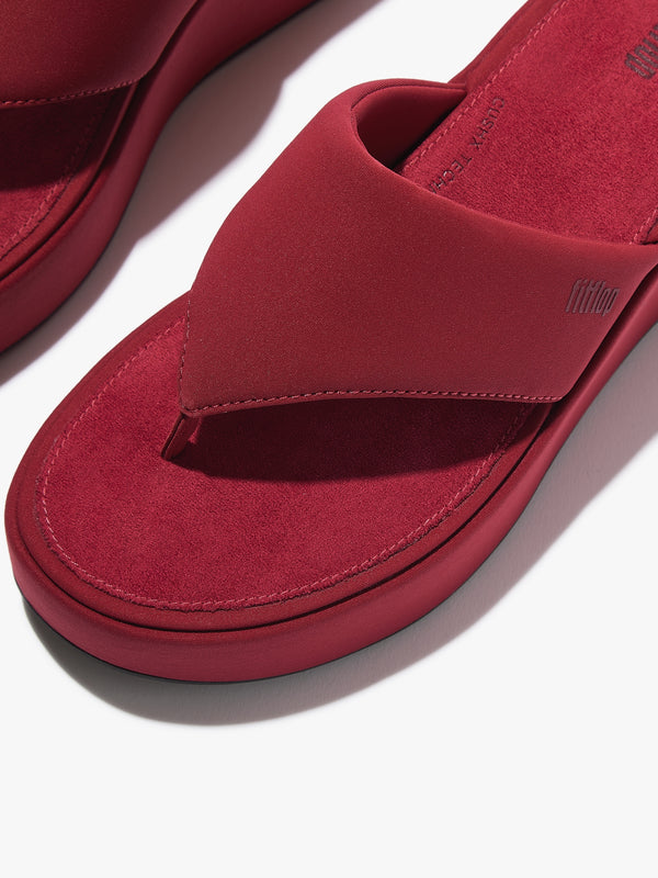 Platform Burnt Berry Toe Post Wedge Sandals