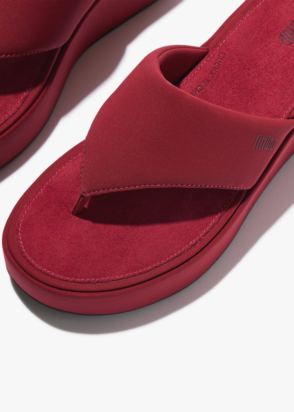 Platform Burnt Berry Toe Post Wedge Sandals