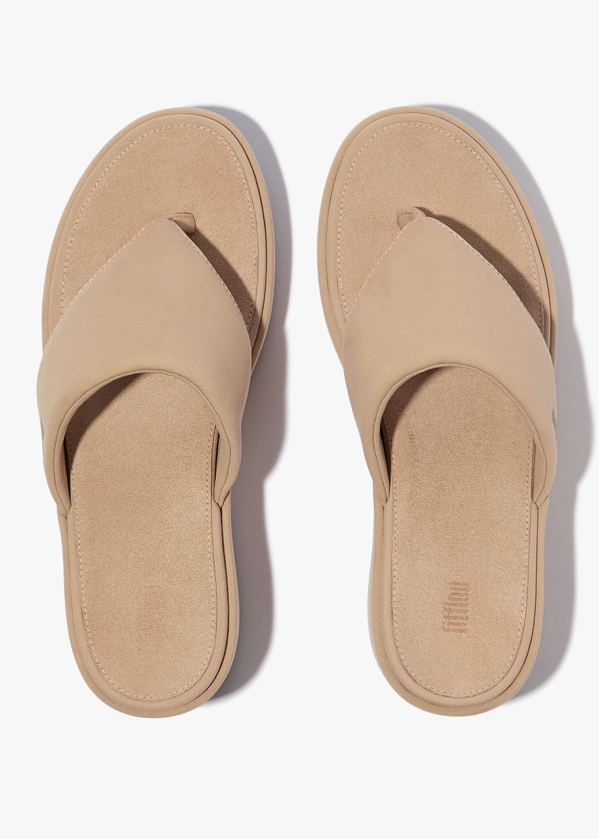 Platform Classic Beige Toe Post Wedge Sandals