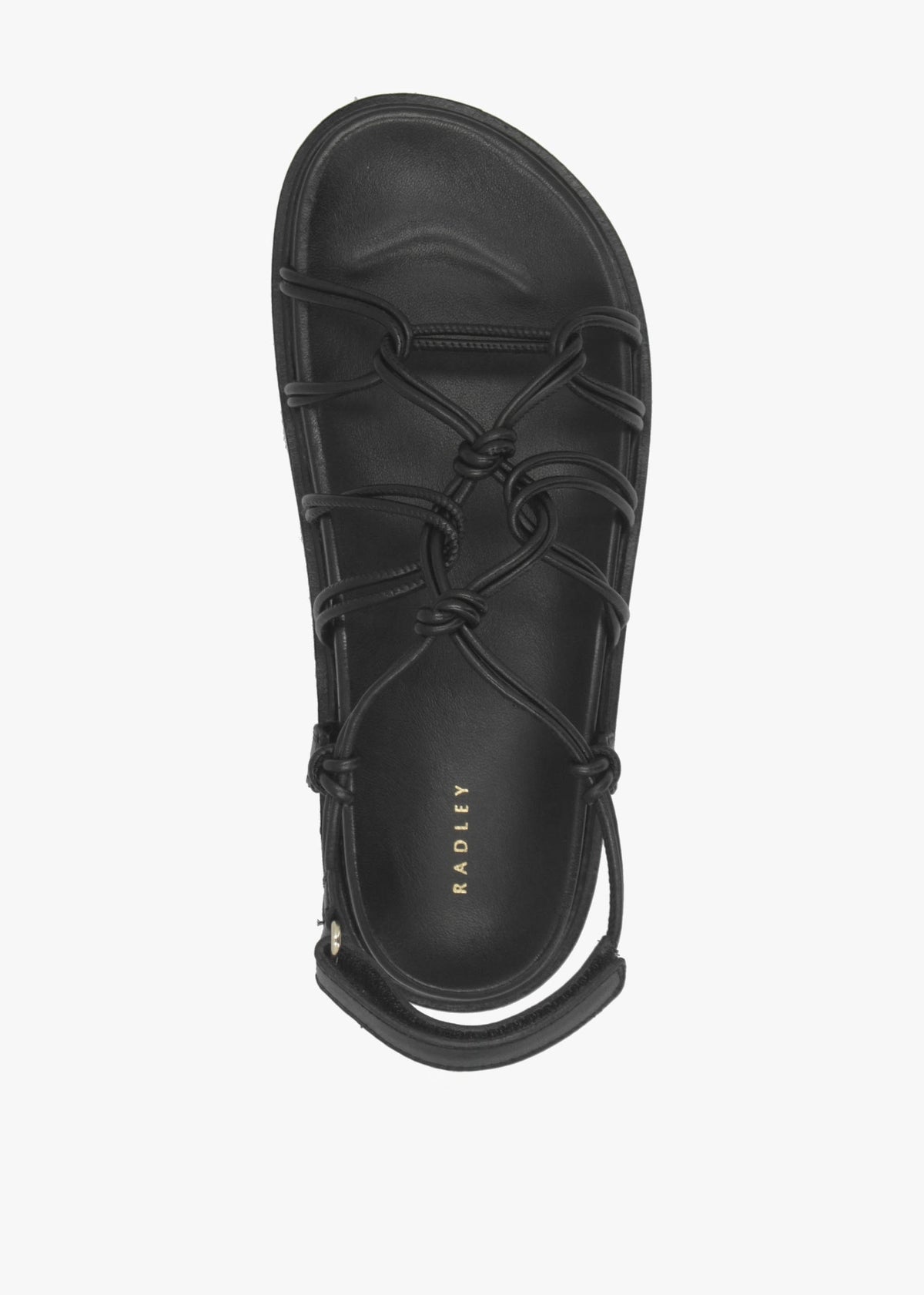 The Roxburgh Black Leather Knotted Strap Sandals