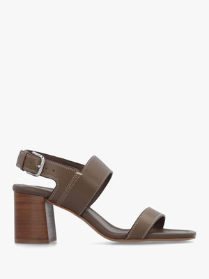 The Goldborne Acorn Leather Block Heel Sandals