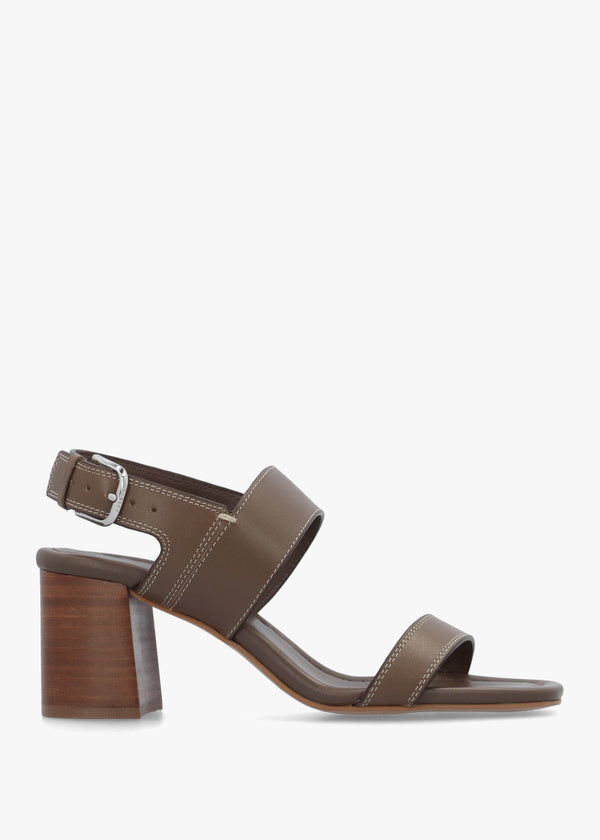 The Goldborne Acorn Leather Block Heel Sandals