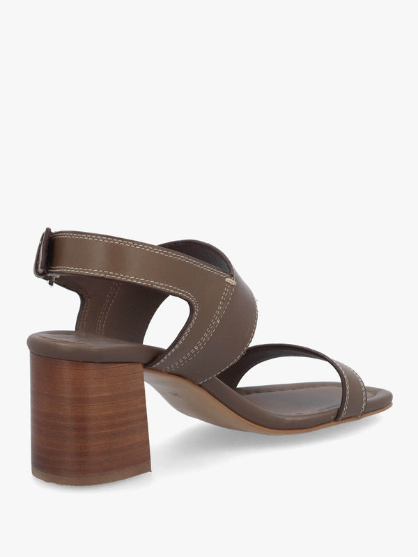The Goldborne Acorn Leather Block Heel Sandals