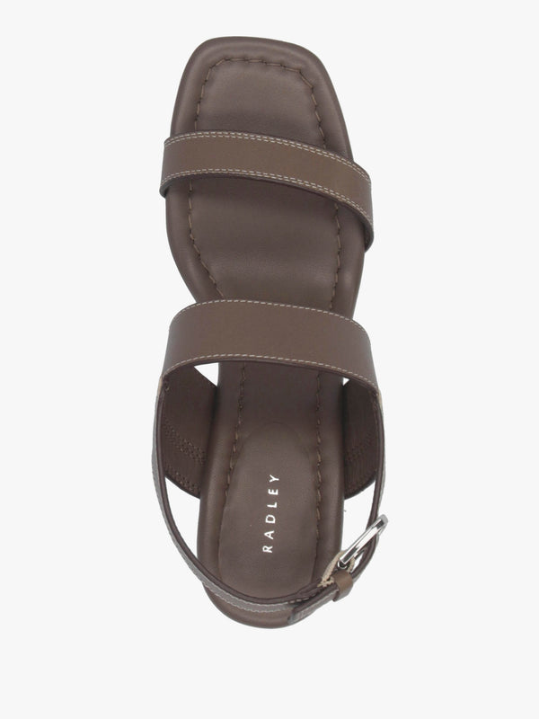 The Goldborne Acorn Leather Block Heel Sandals