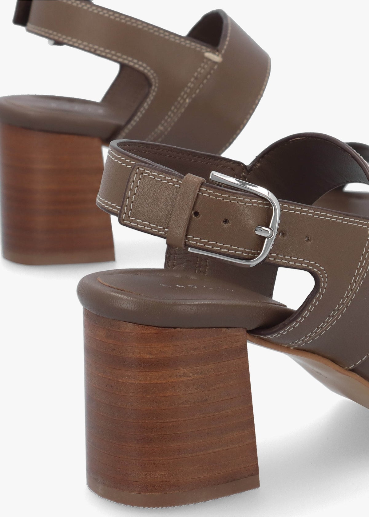 The Goldborne Acorn Leather Block Heel Sandals