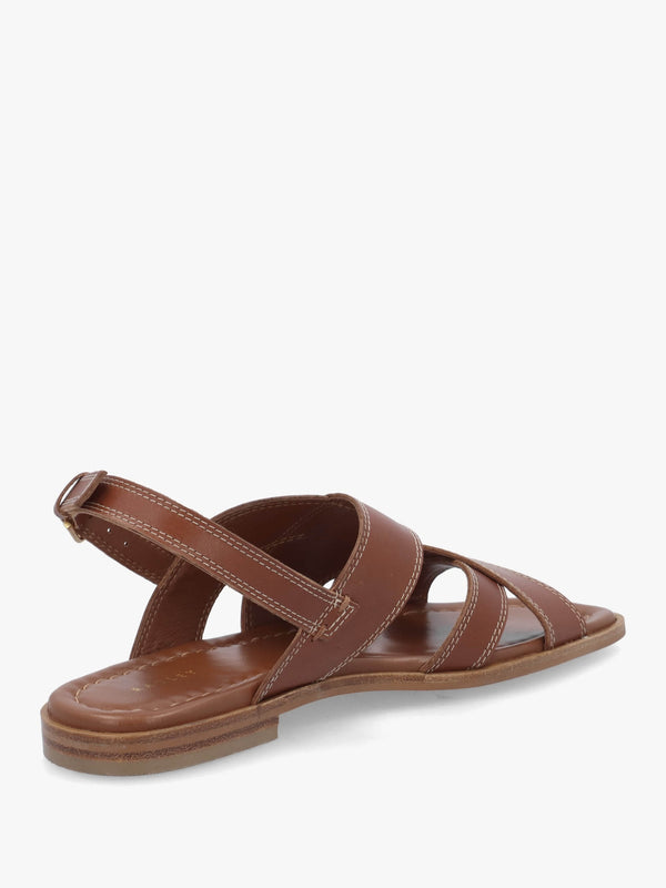 The Evie Luxe Cognac Leather Artisan Sandals