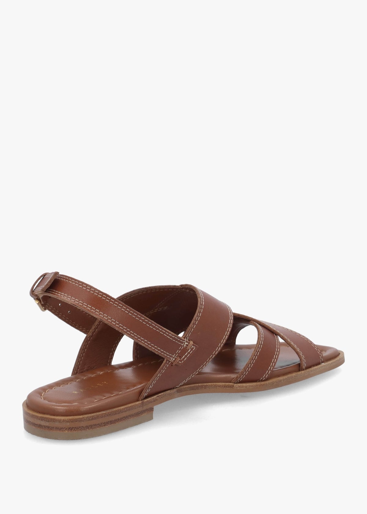The Evie Luxe Cognac Leather Artisan Sandals
