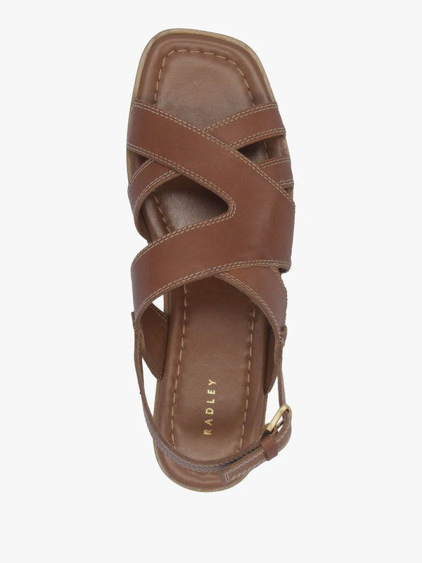 The Evie Luxe Cognac Leather Artisan Sandals