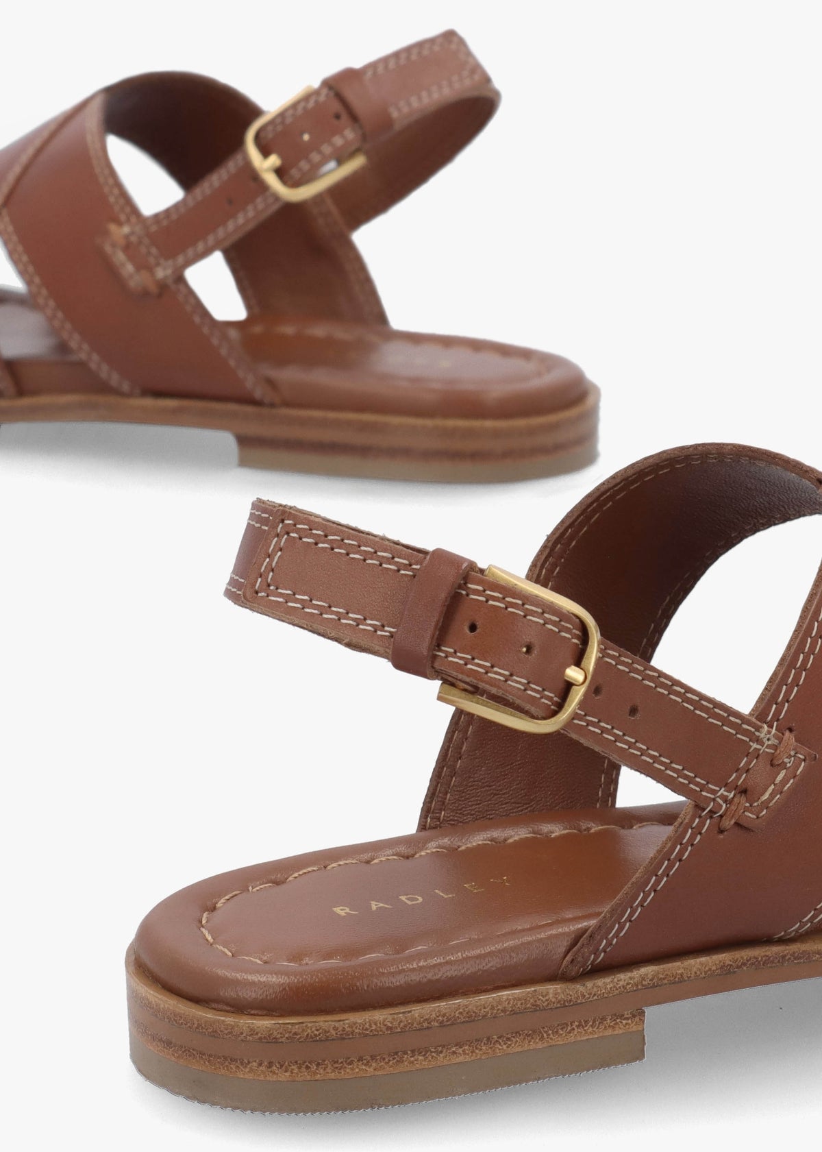 The Evie Luxe Cognac Leather Artisan Sandals
