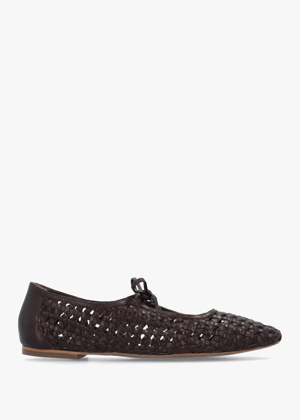 The Camden Chocolate Leather Ballet Pumps