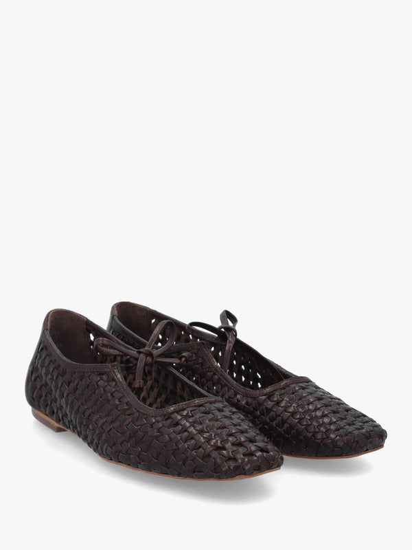 The Camden Chocolate Leather Ballet Pumps