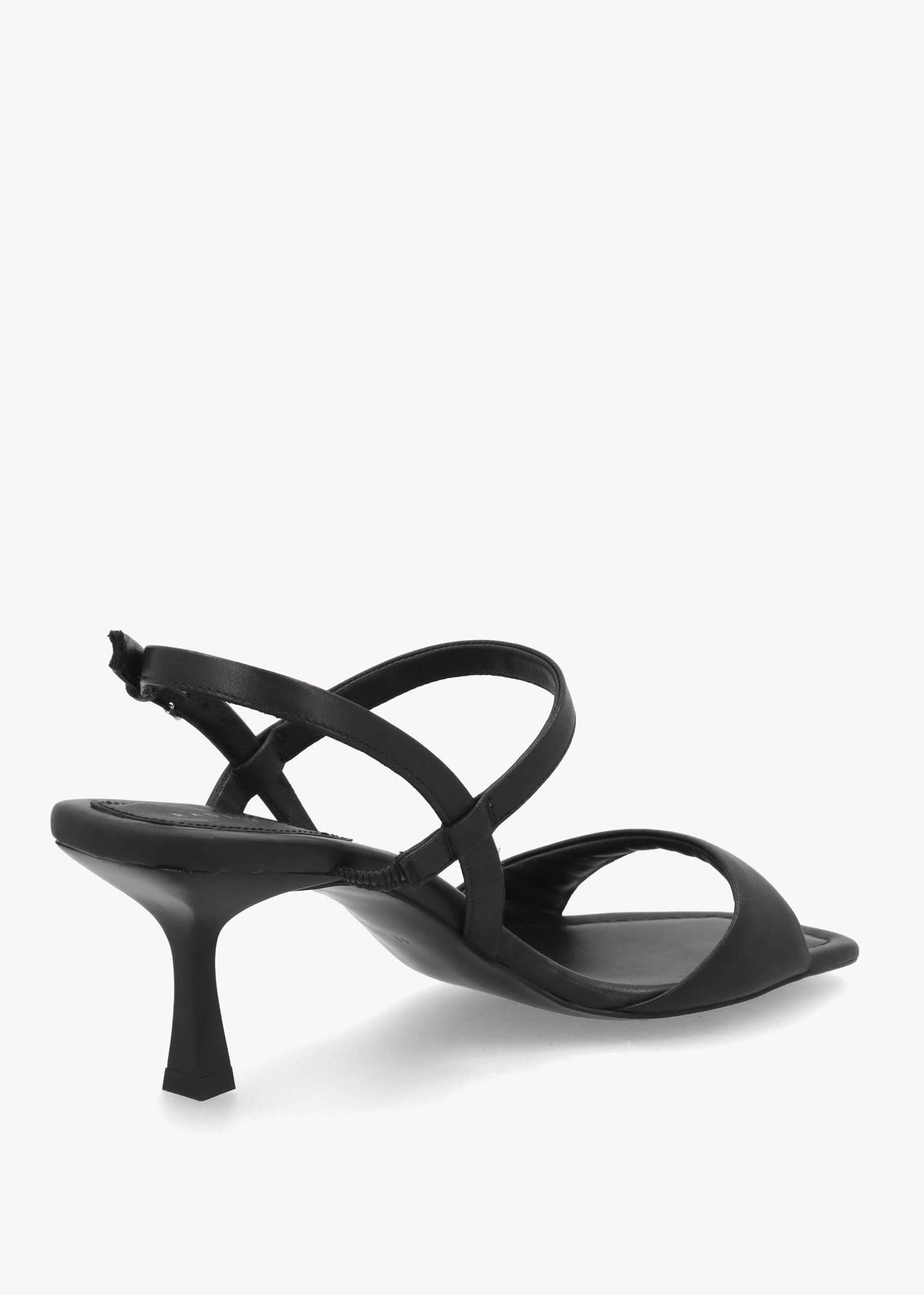 Meadow Road Black Leather Heeled Sandals