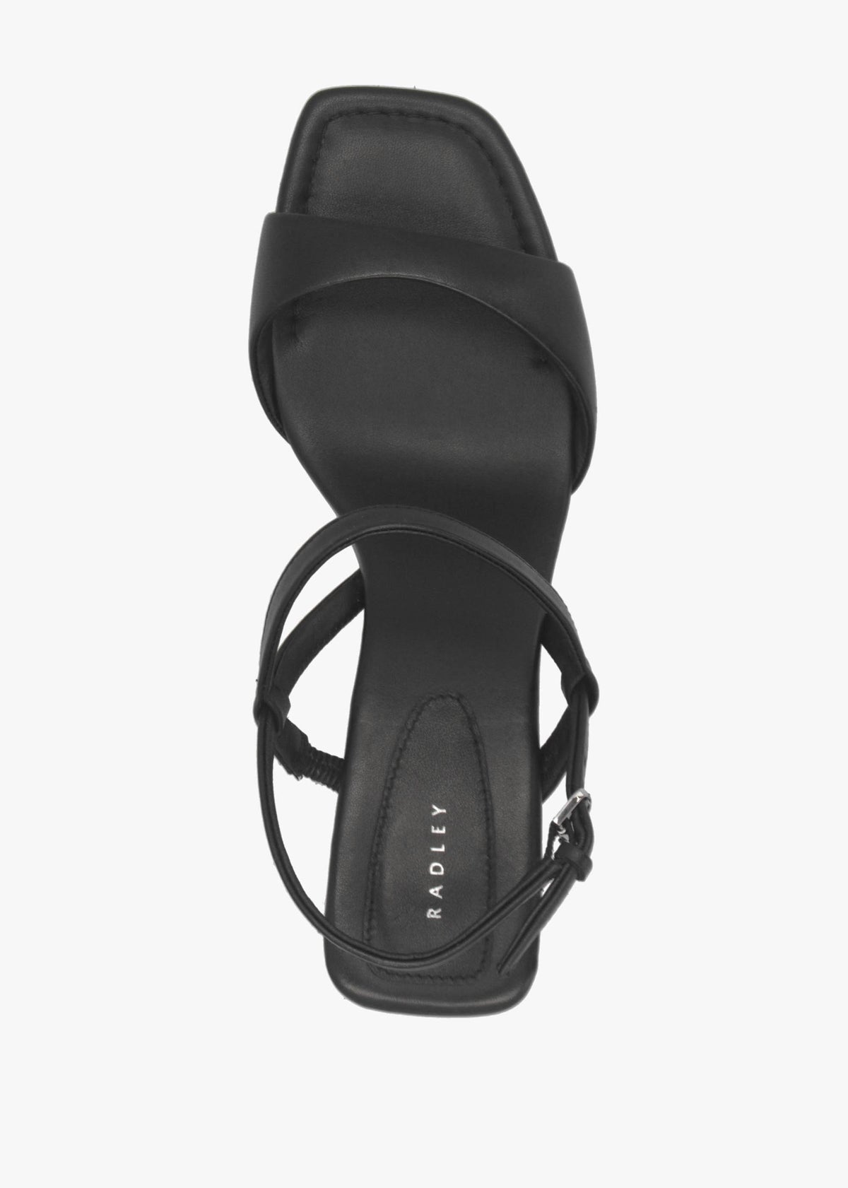 Meadow Road Black Leather Heeled Sandals