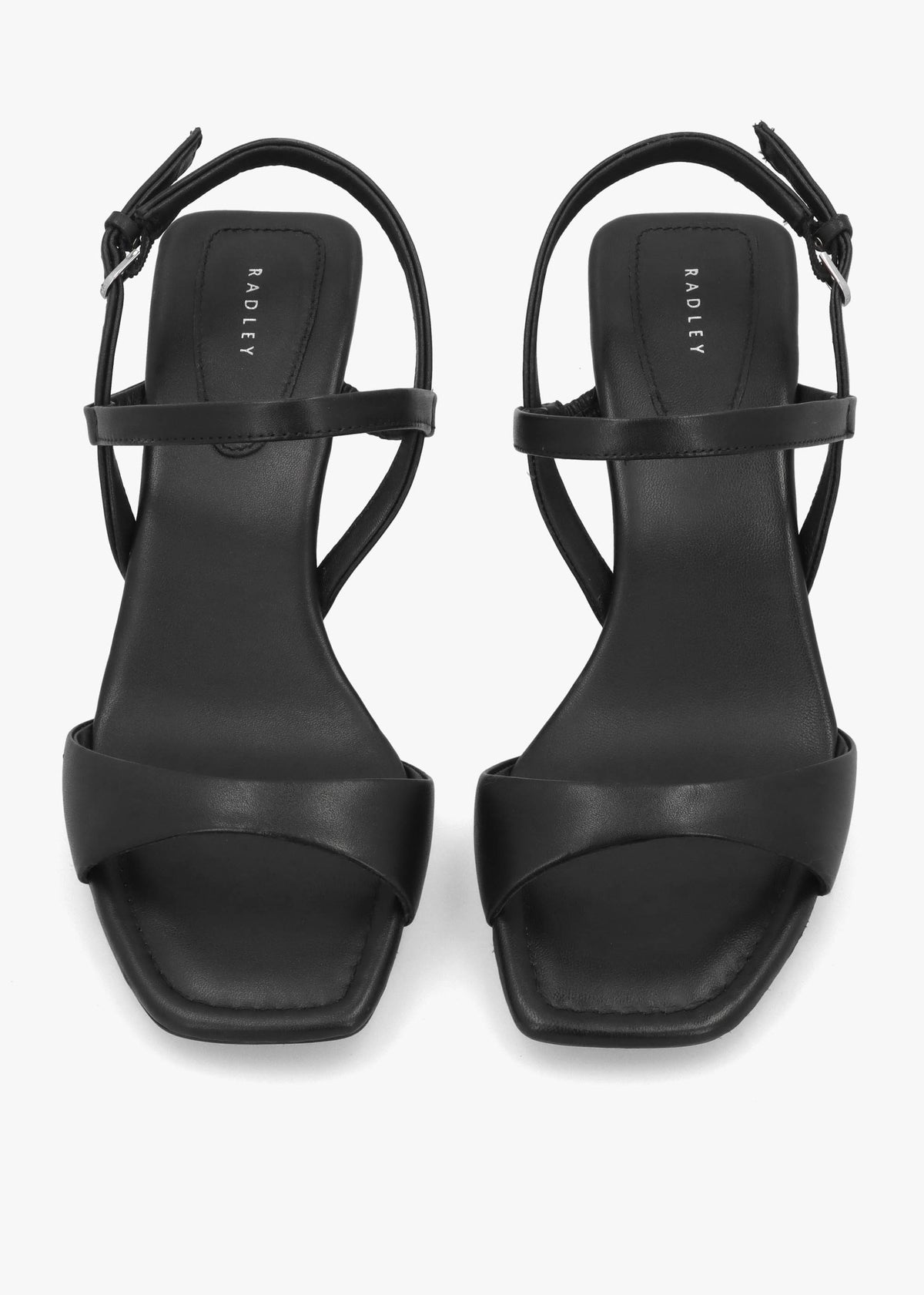 Meadow Road Black Leather Heeled Sandals