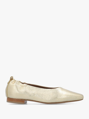 Elm Grove Gold Leather Ballet Pumps