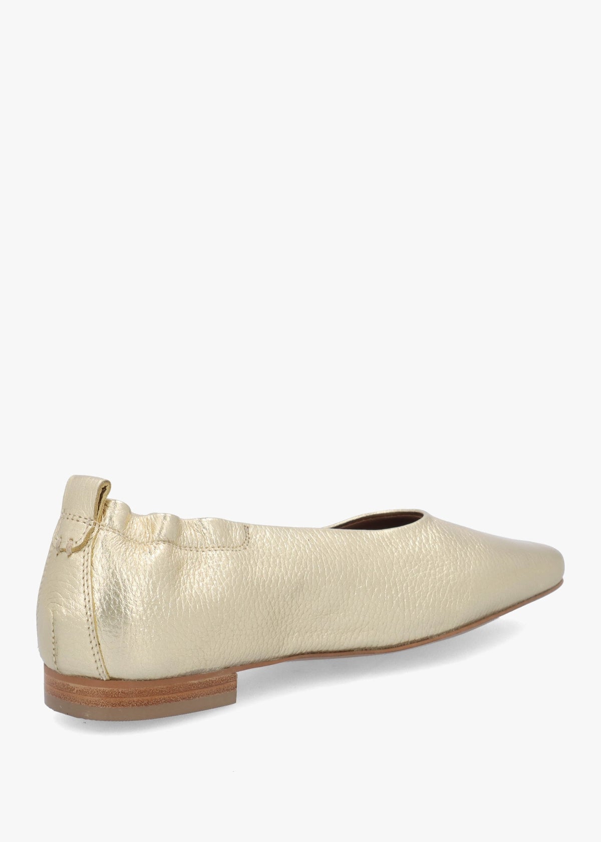 Elm Grove Gold Leather Ballet Pumps