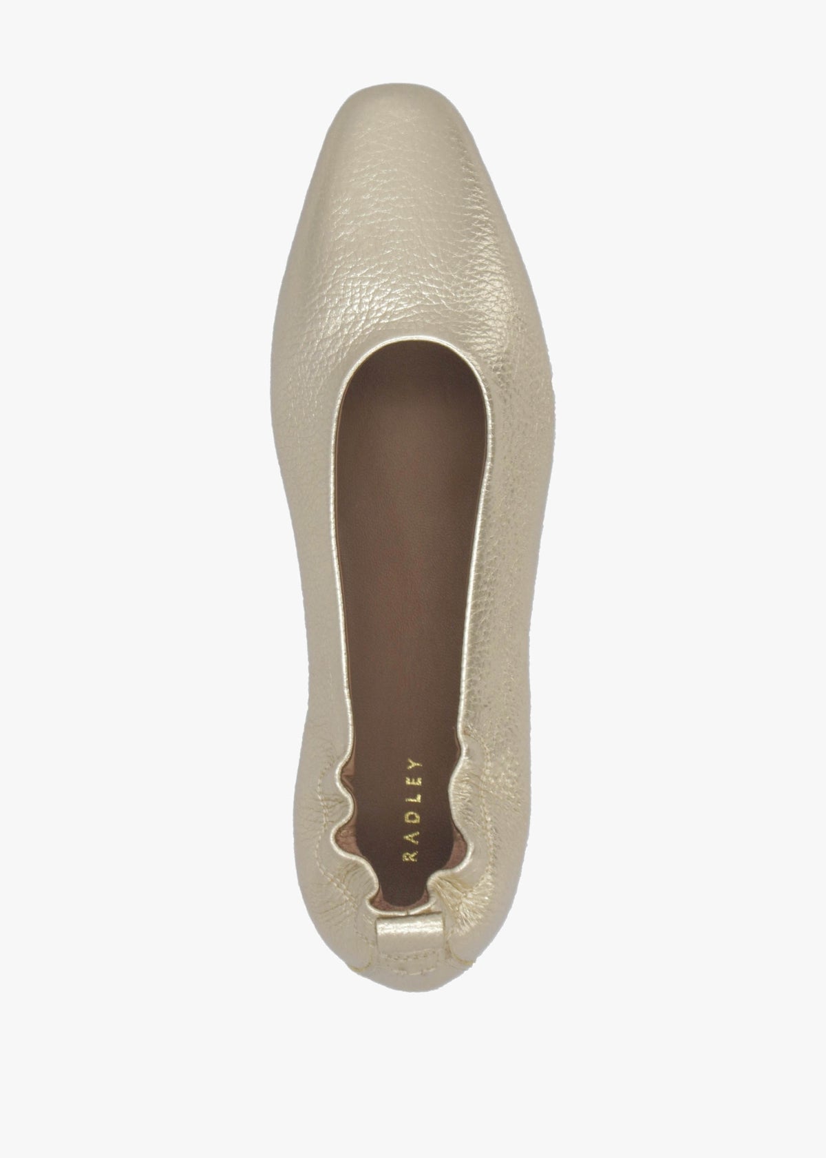 Elm Grove Gold Leather Ballet Pumps