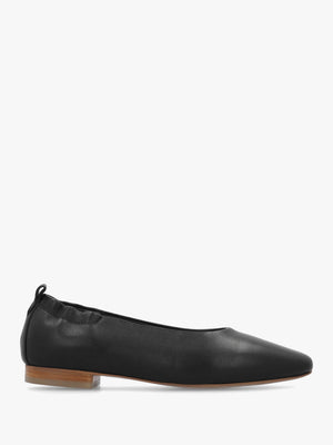 Elm Grove Black Leather Ballet Pumps