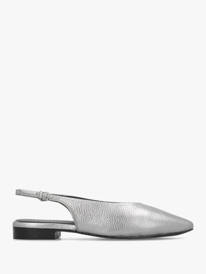 Chiltern Grove Sliver Leather Flat Sling Backs