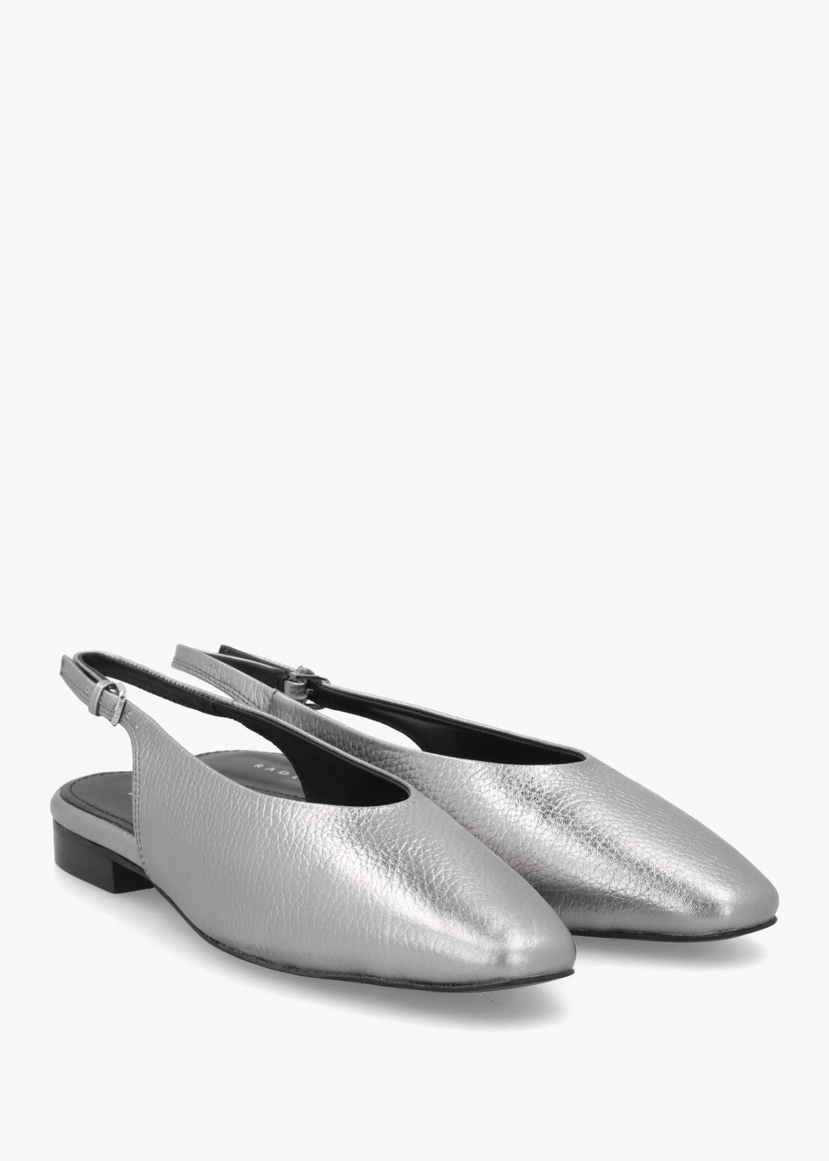 Chiltern Grove Sliver Leather Flat Sling Backs