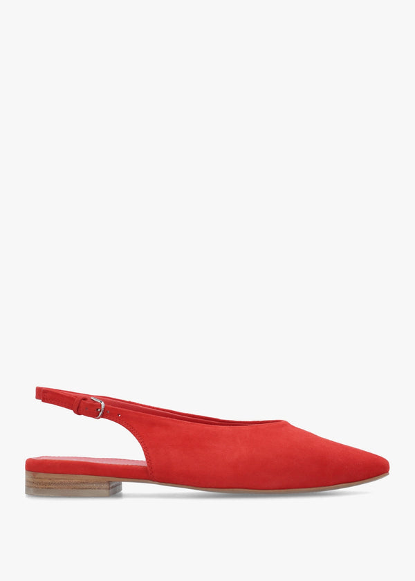 Chiltern Grove Flame Suede Flat Sling Backs