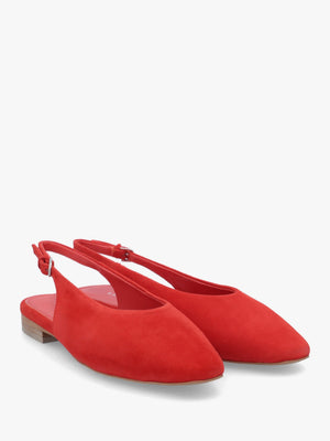 Chiltern Grove Flame Suede Flat Sling Backs
