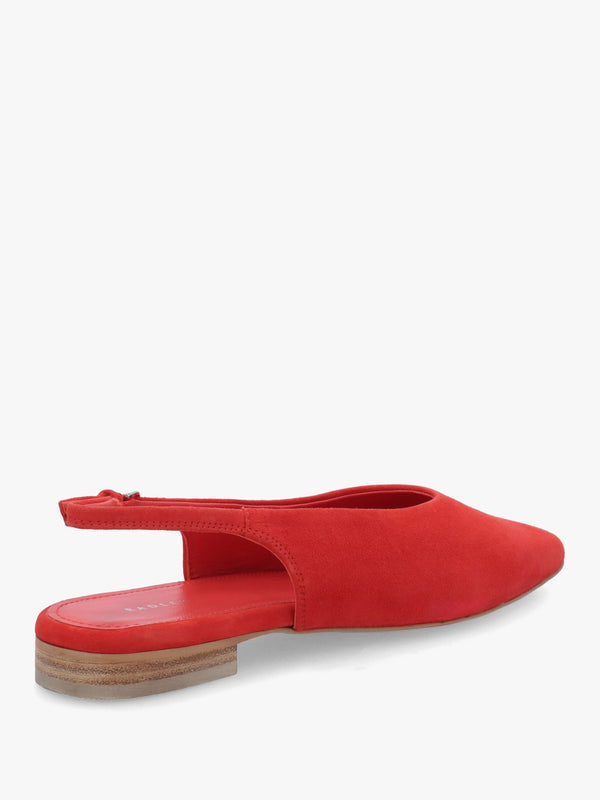 Chiltern Grove Flame Suede Flat Sling Backs