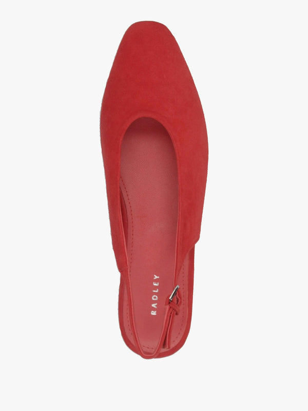 Chiltern Grove Flame Suede Flat Sling Backs