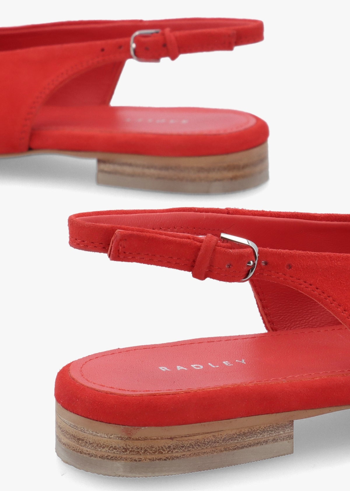 Chiltern Grove Flame Suede Flat Sling Backs