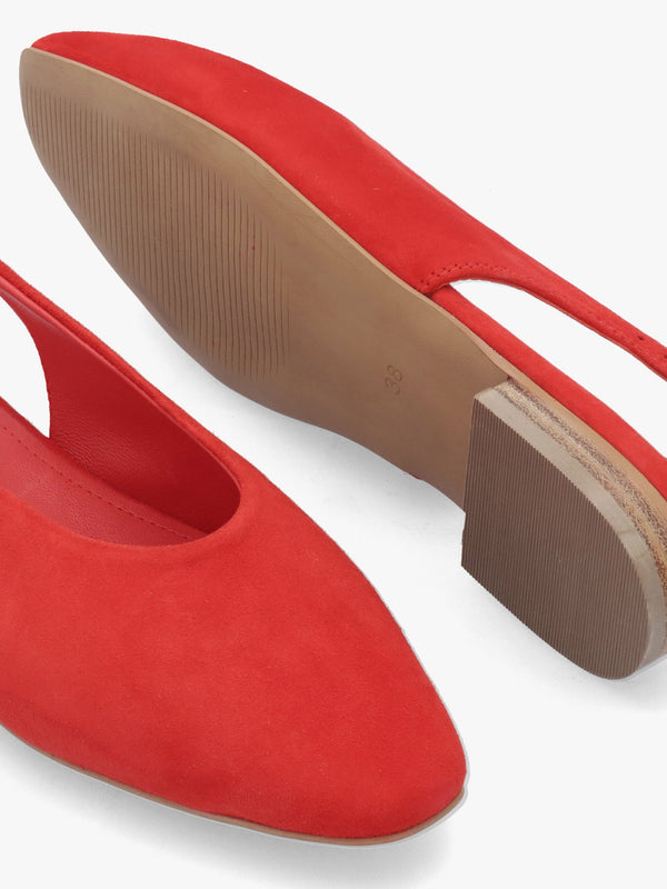 Chiltern Grove Flame Suede Flat Sling Backs