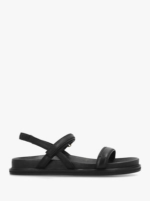 Broadway Market Black Leather Sandals