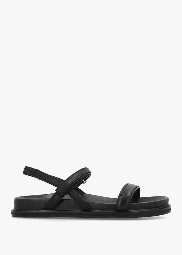 Broadway Market Black Leather Sandals