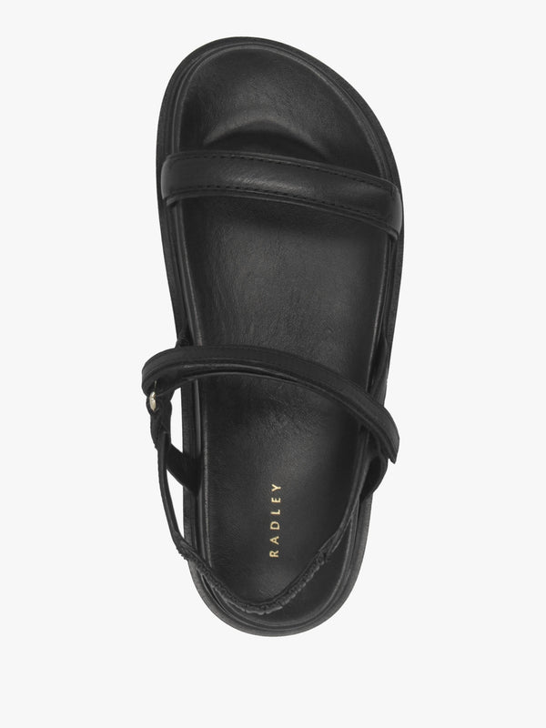Broadway Market Black Leather Sandals