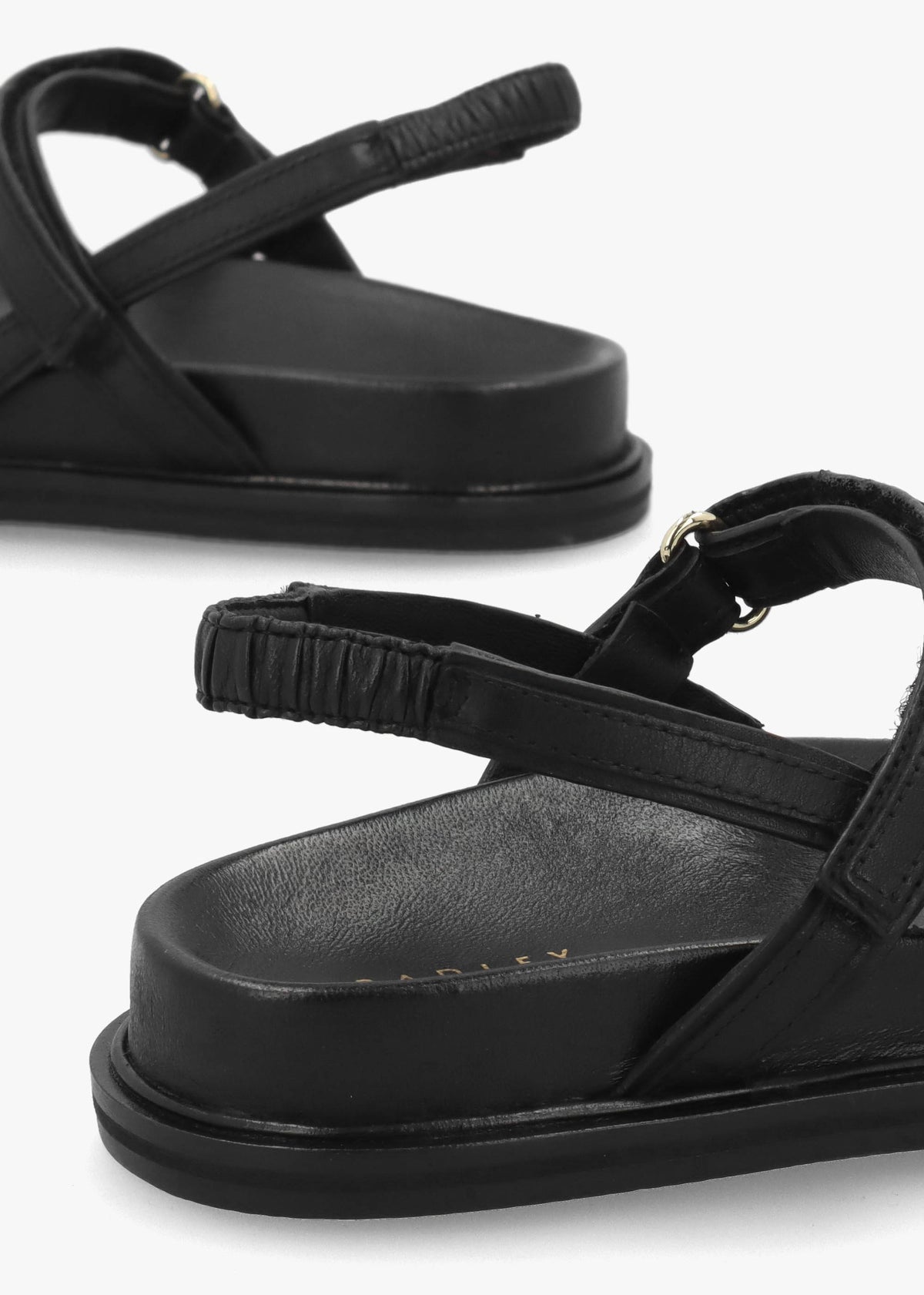 Broadway Market Black Leather Sandals
