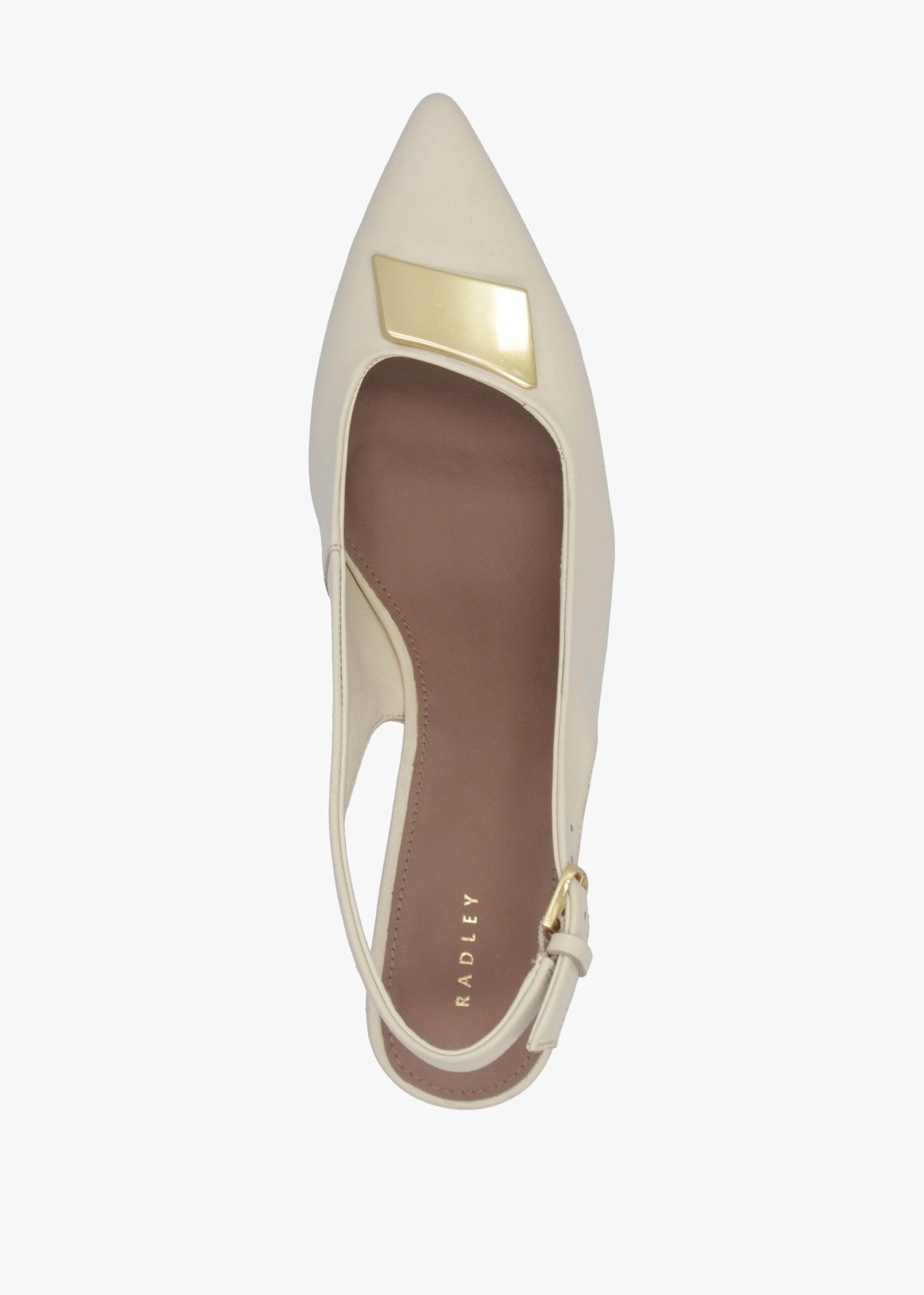 Bliss Crescent Salt Leather Block Heeled Sling Backs