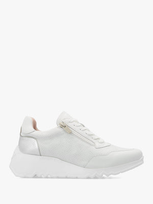 Kyoto 71 Heartfly White Leather Wedge Trainers