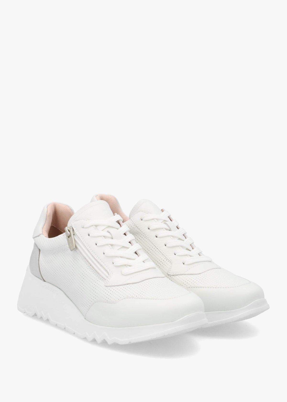 Kyoto 71 Heartfly White Leather Wedge Trainers