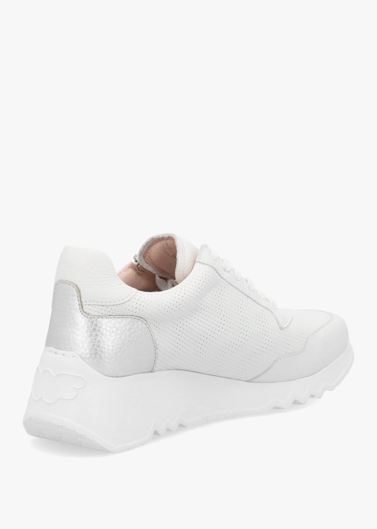 Kyoto 71 Heartfly White Leather Wedge Trainers