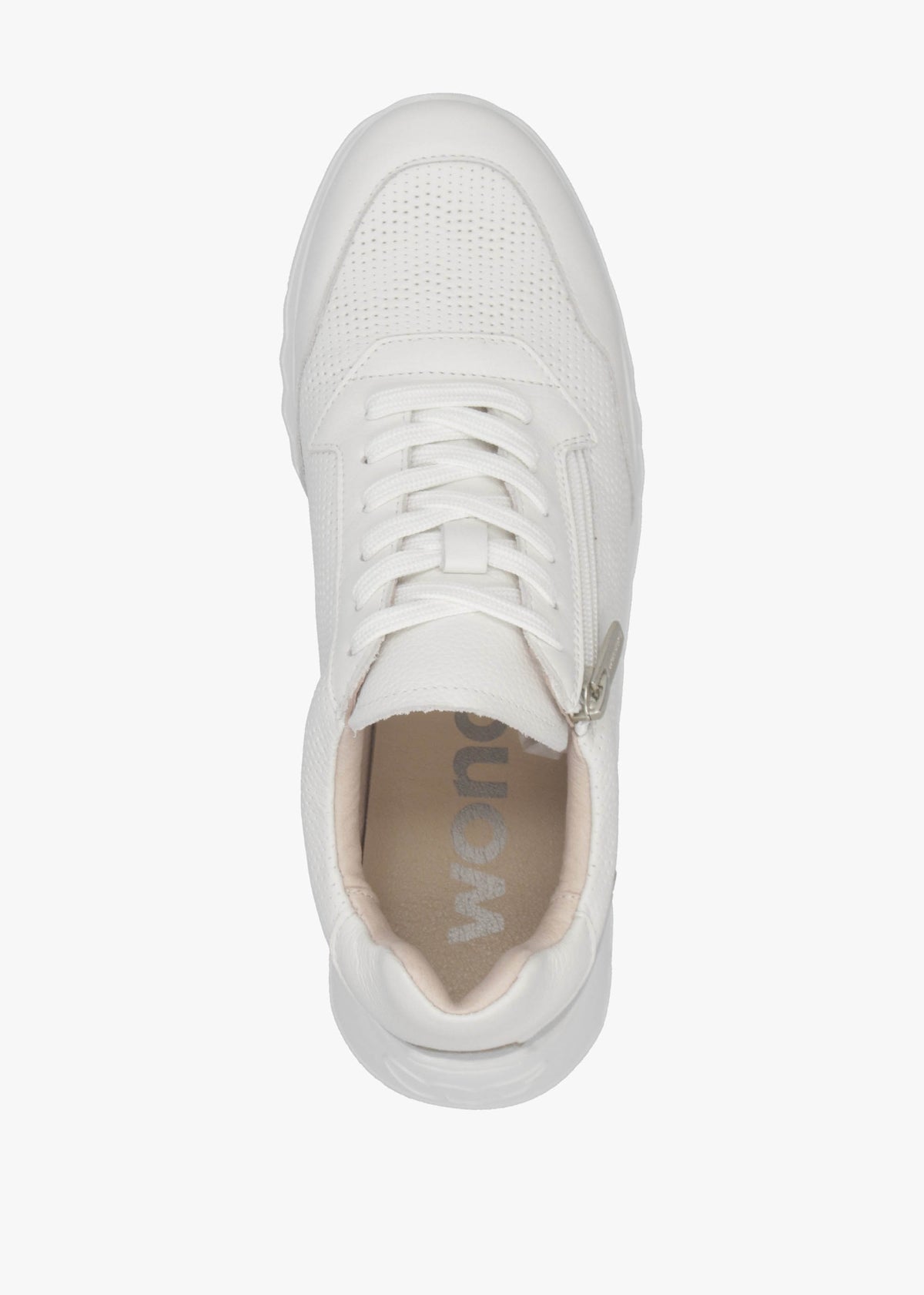Kyoto 71 Heartfly White Leather Wedge Trainers