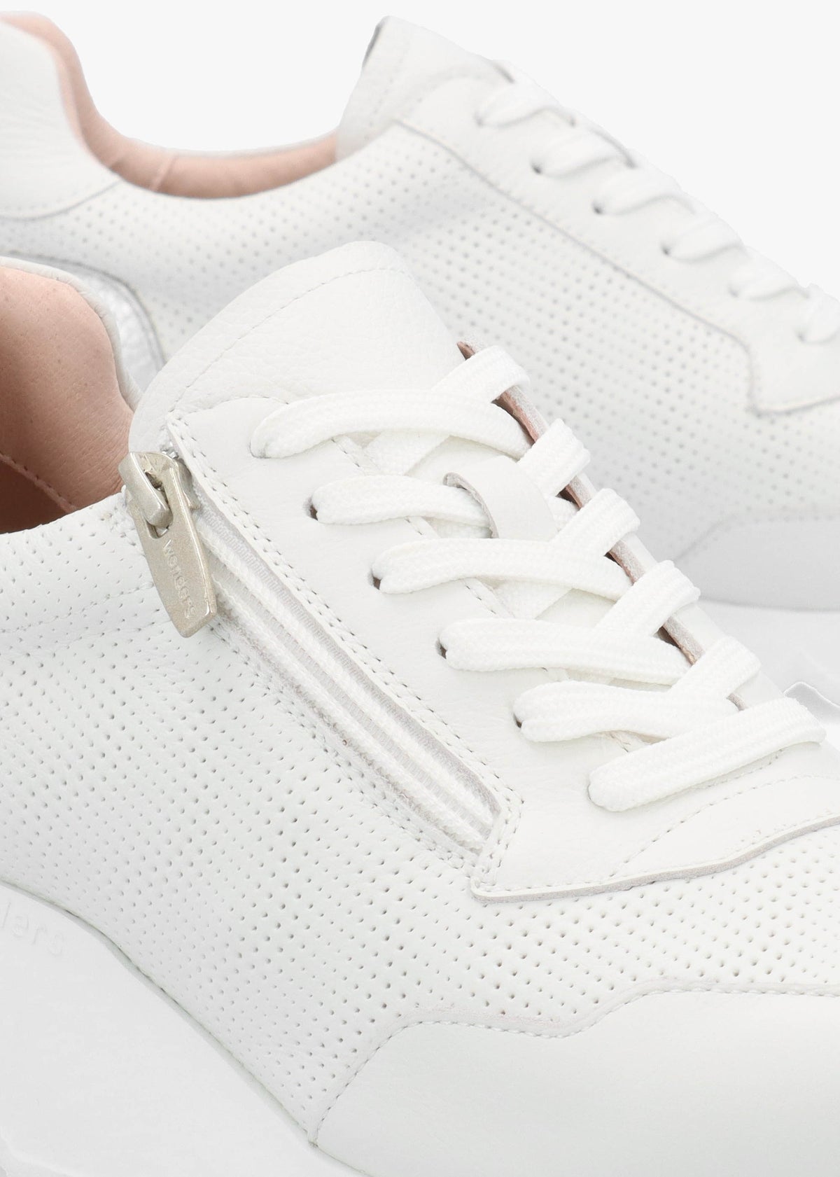 Kyoto 71 Heartfly White Leather Wedge Trainers