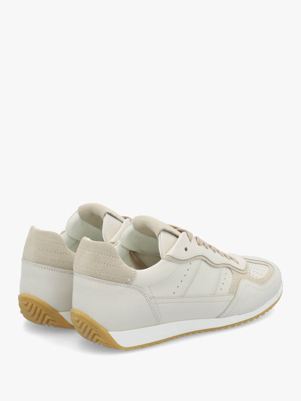 Sarita Off White Leather Runner Trainers