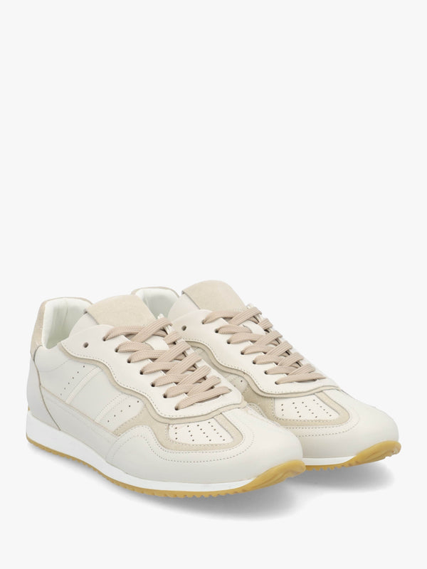 Sarita Off White Leather Runner Trainers