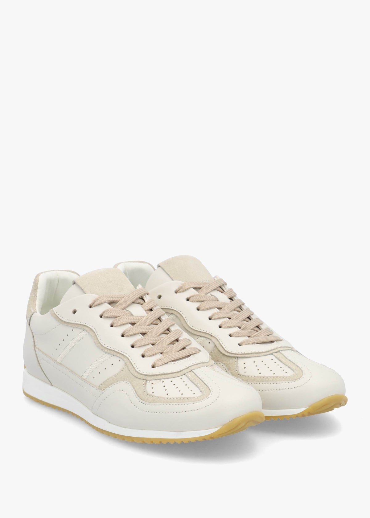 Sarita Off White Leather Runner Trainers