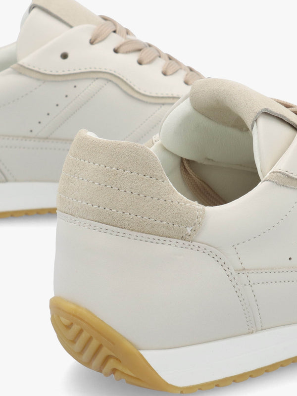 Sarita Off White Leather Runner Trainers