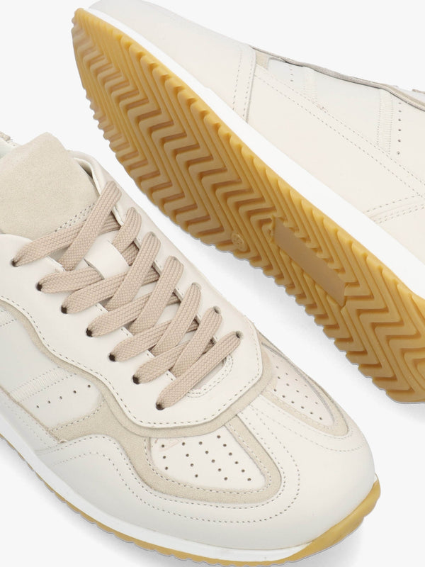 Sarita Off White Leather Runner Trainers