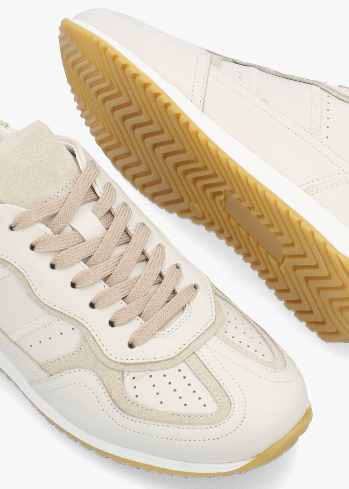 Sarita Off White Leather Runner Trainers