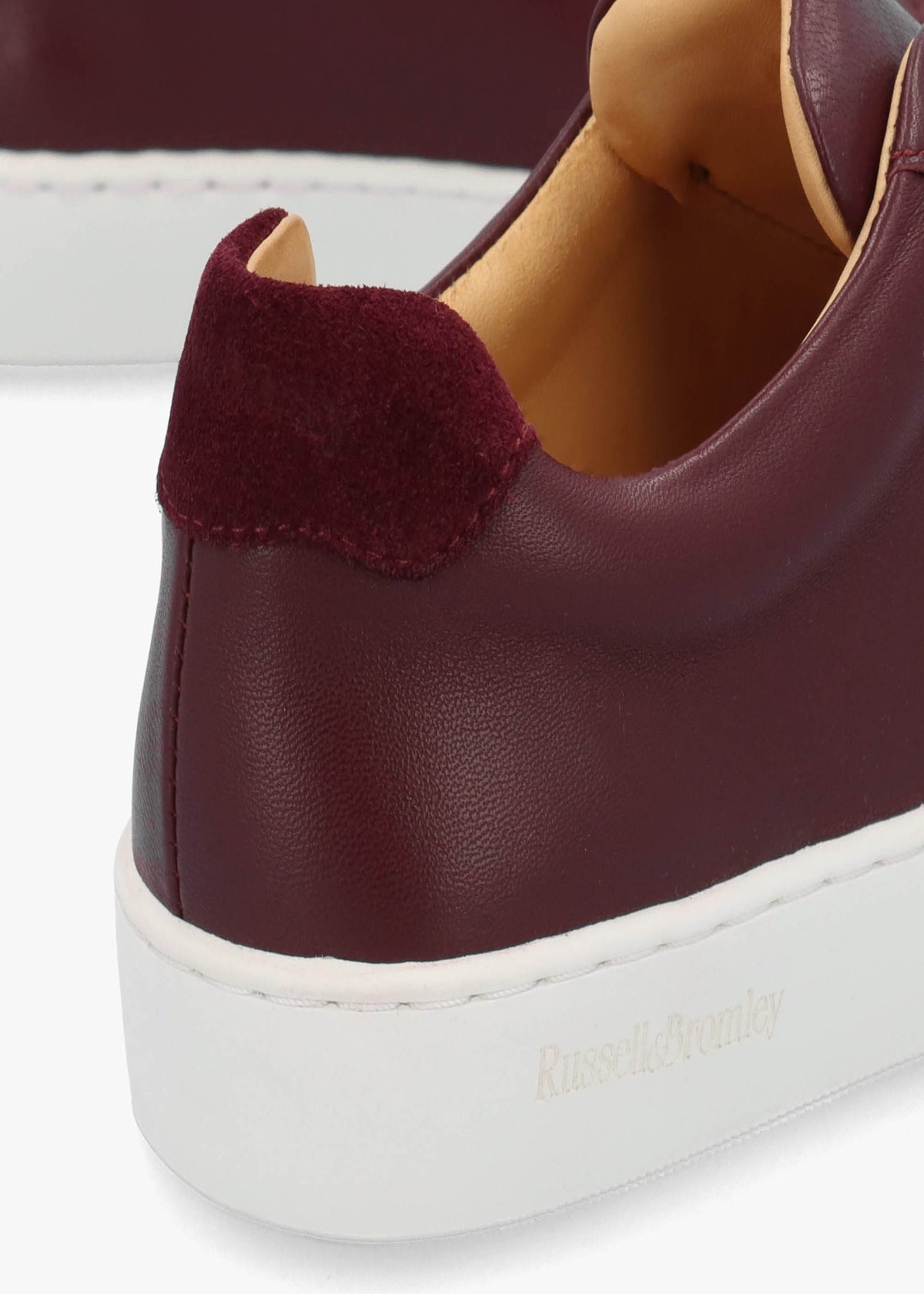 Pear Laceless Embellished Burgundy Leather Trainers