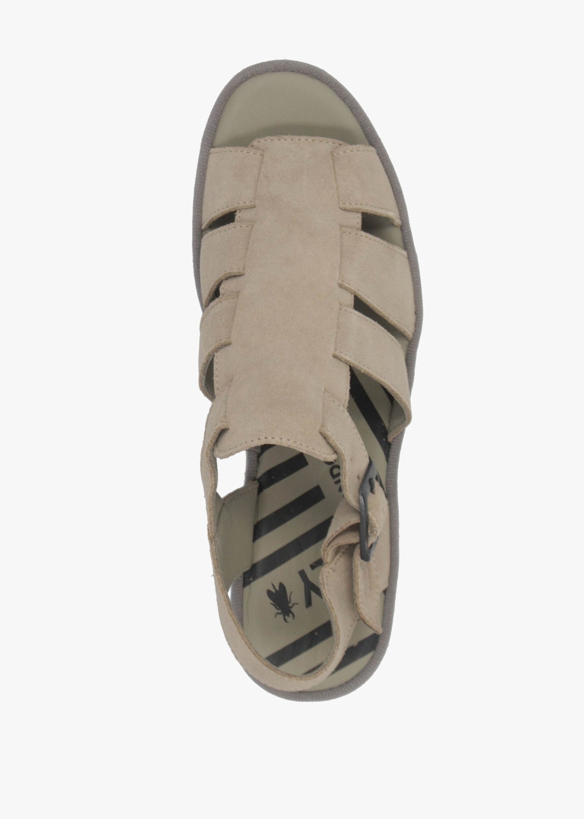 Baic Taupe Suede Lattice Wedge Sandals